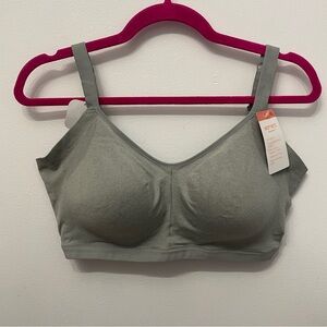 Warner's Women's Wireless Lightly Lined Gray Bra New with tags